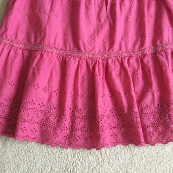 GAP Y2K Tiered Eyelet Embroidered Peasant Skirt Pink - Sz Medium - Picture 5 of 13